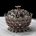 thumbnail image 3 of Retro Lotus Alloy Incense Burner with Buddha Ornaments, 3 of 5