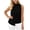 Black, variant on LWITHSZG Tie Knot Mock Neck Sleeveless Blouses for Women Business Casual Office Tank Tops Pleated Front Work Shirts Summer Outfits S-XXL