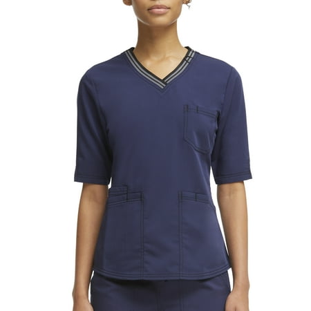 

Scrubstar Women s Ultimate Half Sleeve Stretch Twill V-Neck Scrub Top WD607