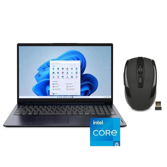 Lenovo IdeaPad 1i 15.6" FHD Touchscreen Laptop |Intel Core i5 1235U| Intel Iris Xe Graphics | Copilot | Blue | 8GB RAM | 512GB SSD |Windows 11 S |Bundle with Wireless Mouse
