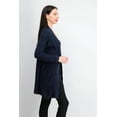 thumbnail image 3 of Style & Co. Womens Mixed-Stitch Tweed Duster Cardigan, Navy, X-Large, 3 of 4