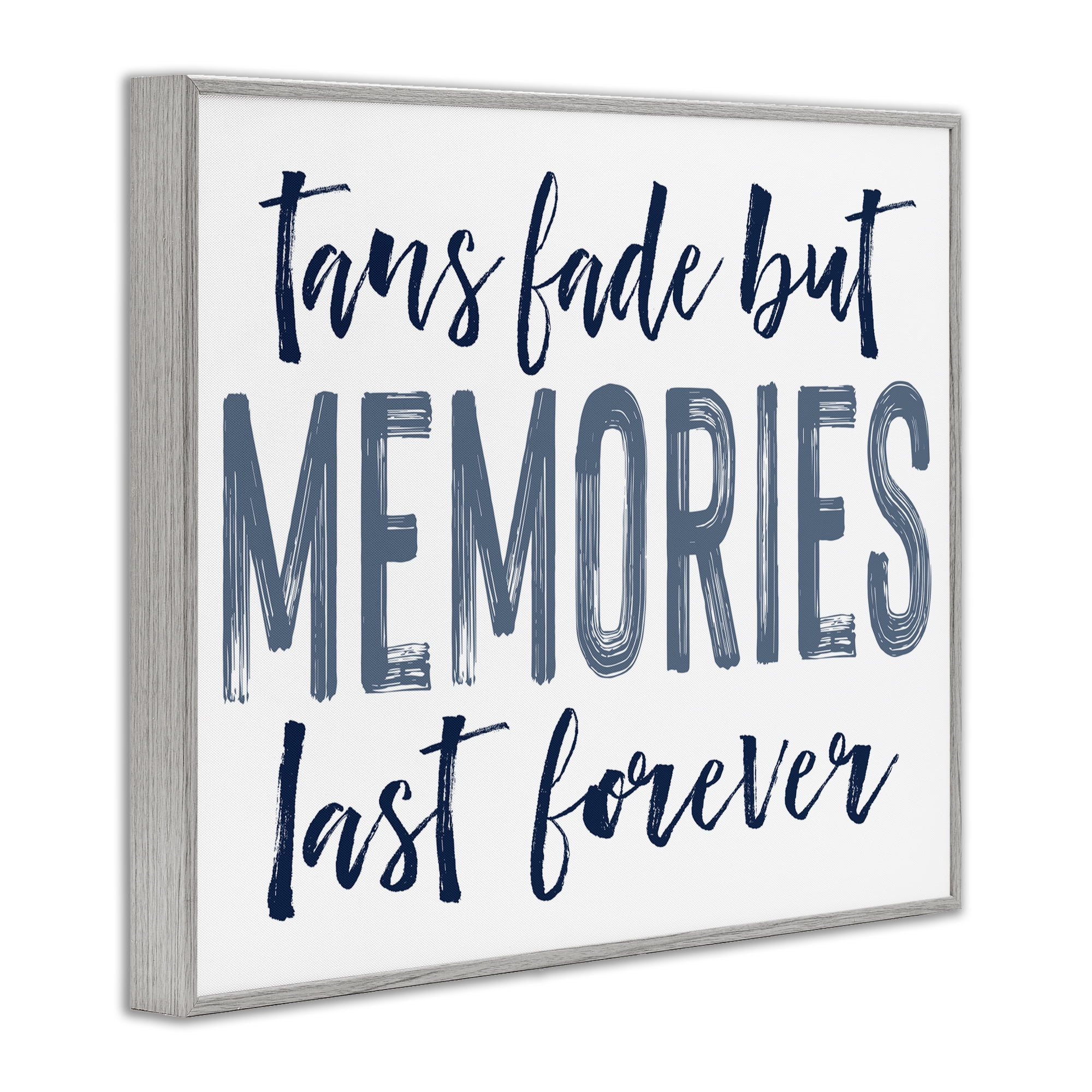 Summer Memories Last Forever Gray Framed Giclee Art, design by Lettered and Lined