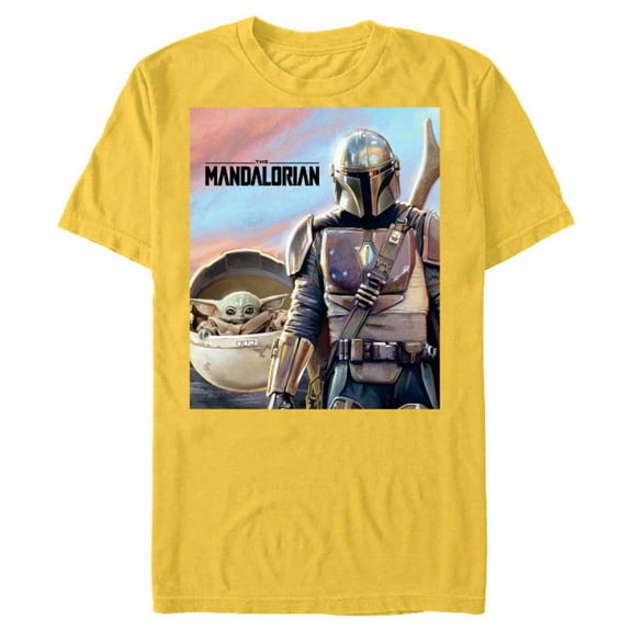 Star Wars The Mandalorian The Child Painting - Short Sleeve Blended T-Shirt for Adults - Customized-Yellow