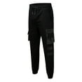 thumbnail image 4 of YOTMKGDO Mens Pants Casual, Pantalones De Hombre, Casual Pants Pants Men's Leg Stitching Multi-Pocket Men's Pants, Black L, 4 of 9