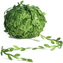 Morttic 265 Ft Leaf Ribbon, Artificial Vines Leaves String Trim Ribbon Wild Jungle Botanical Greenery for Baby Shower Party Wedding Home Wreaths & DIY Craft