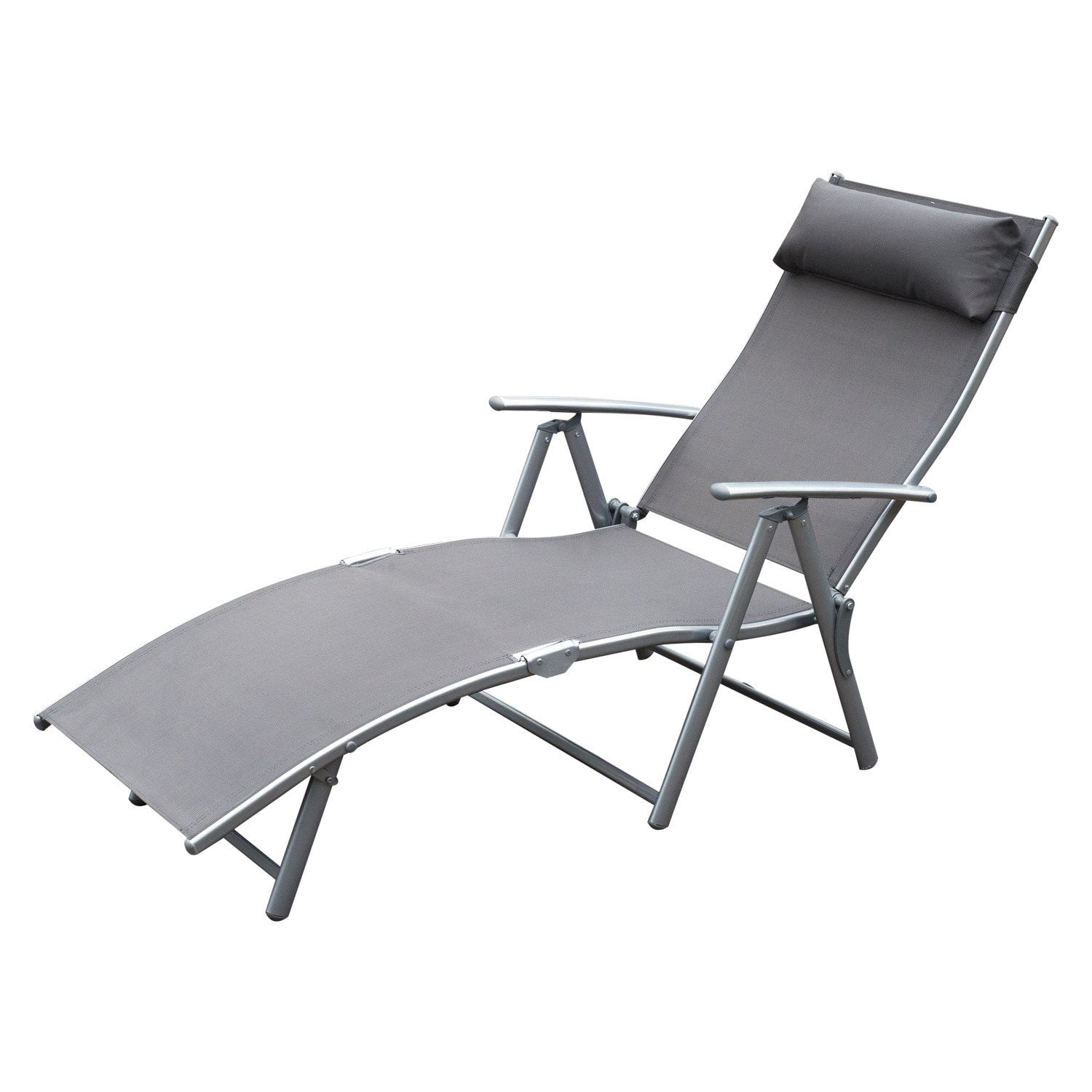 CorLiving Gallant Metal Reclining Lounger Beige Polyester Mesh 