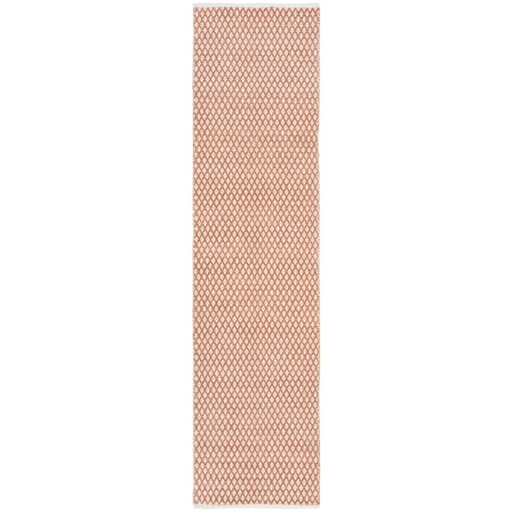 SAFAVIEH Boston Angelica Diamond Trellis Cotton Runner Rug, Orange, 2'3" x 9'