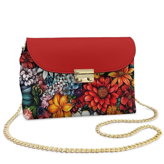Pzuqiu Colorful Flower Leather Cross Body Bag Lightness Minimalist Quilted Leather Mini Crossbody Purse for Women Versatile Fashion Practical for Daily Use and Travel