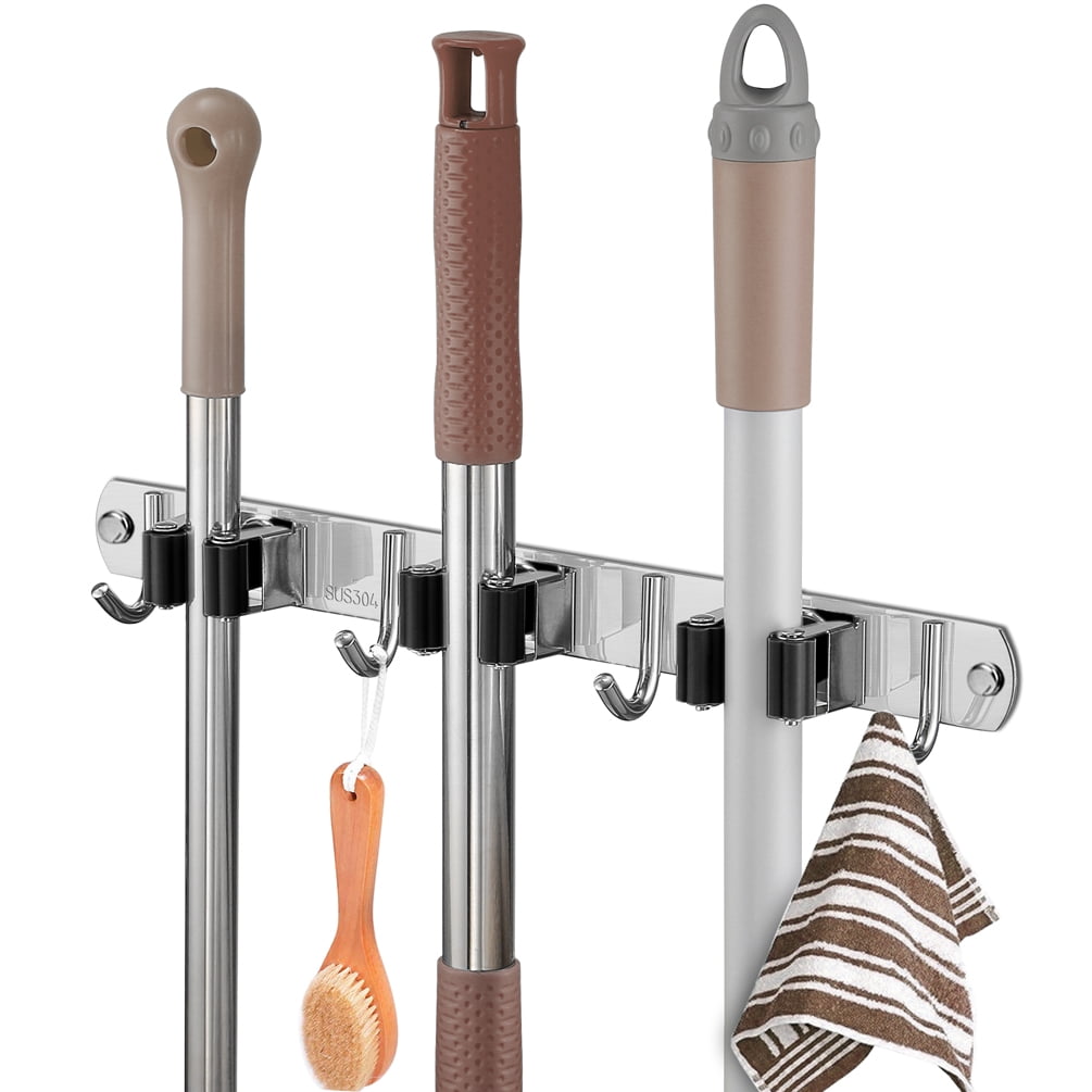 Mop and Broom Holder Wall Mounted Heavy Duty Hanging Organizer