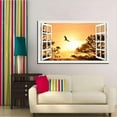thumbnail image 2 of Window View of Eagle Flying Towards Sunset Canvs Art Fake Open Window Wall Art Eagle Flying Towards Sunset Framed Painting For Livingroom Office Bedroom Ready to Hang, 2 of 6