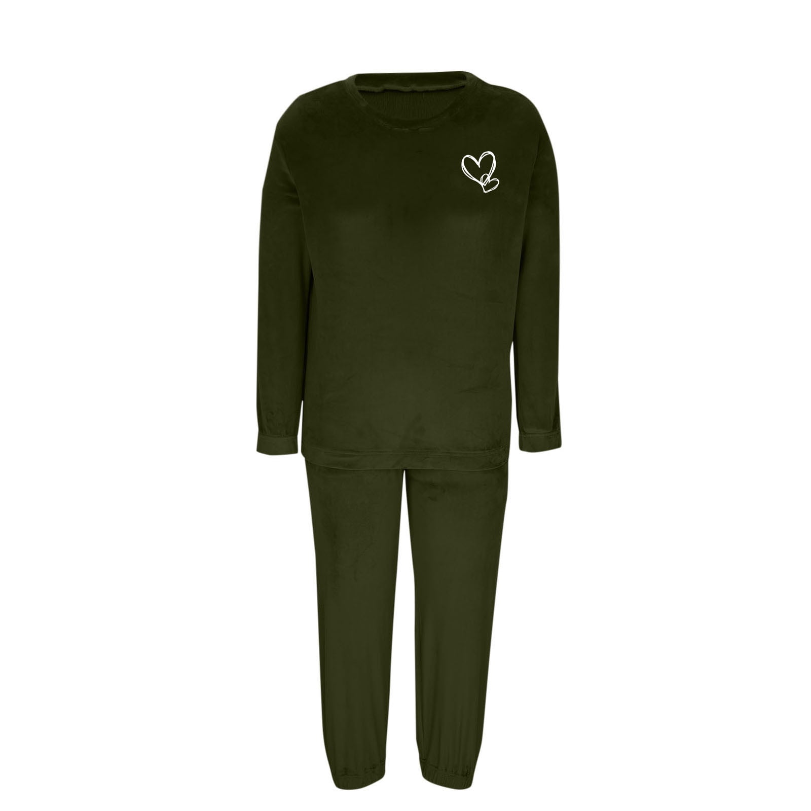 Women's Velvet Pajama Set Warm Long Sleeve Shirts & Joggers 2 Piece Jogging Suit Soft Sweatsuit Set Fashion Tracksuit Trendy Sleepwear Comfy Pjs Winter Outfits