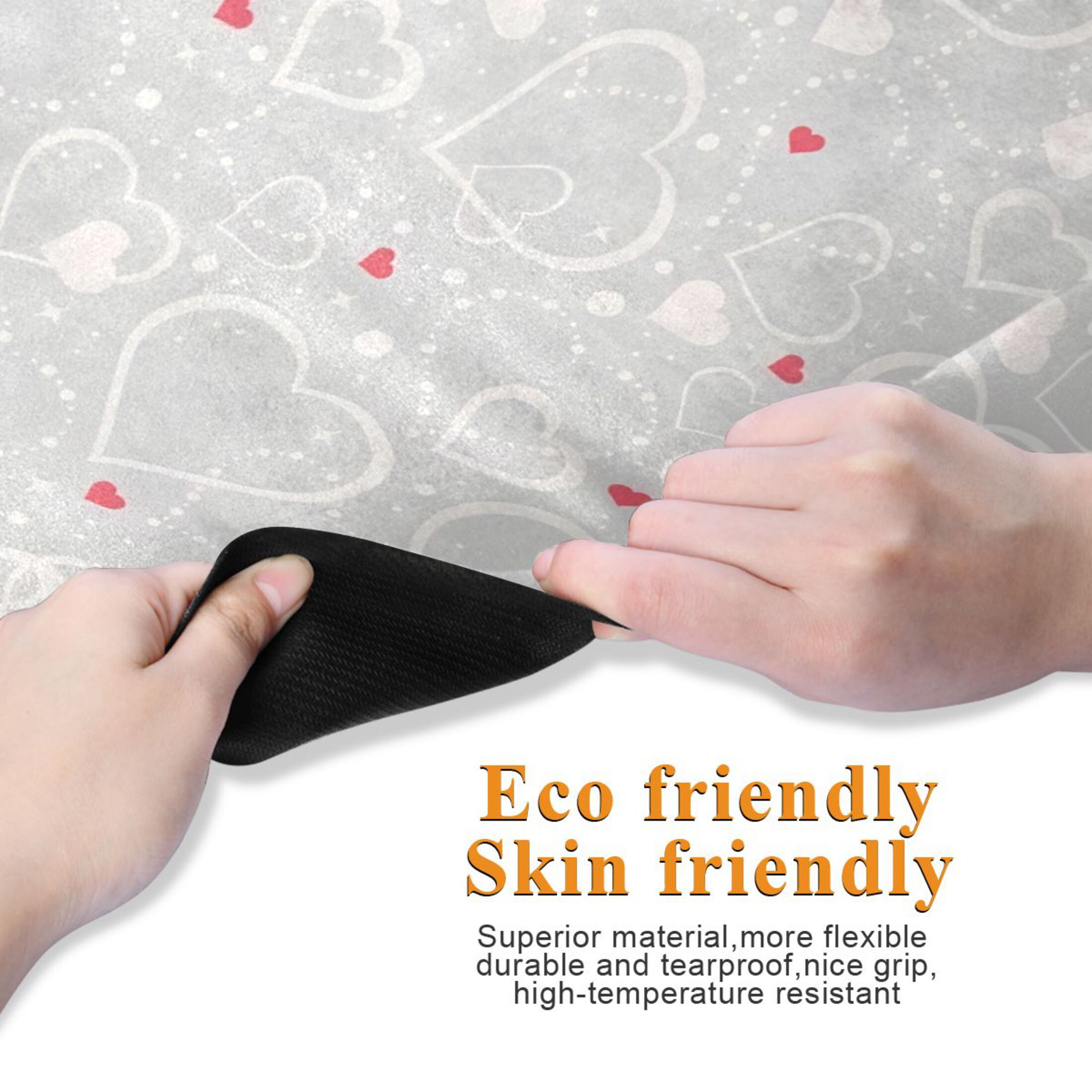 BZSMCE Yoga Mat Women Fitness Mat Gray Heart Pattern