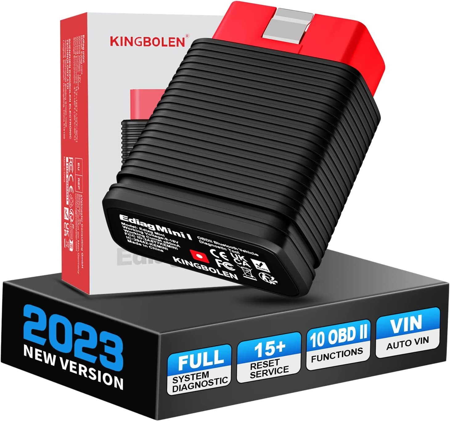 KINGBOLEN Mini OBD2 Scanner Bluetooth Diagnostic iPhone & Full Systems Check Car Engine Light Code Reader with 15 Reset Functions - Walmart.com