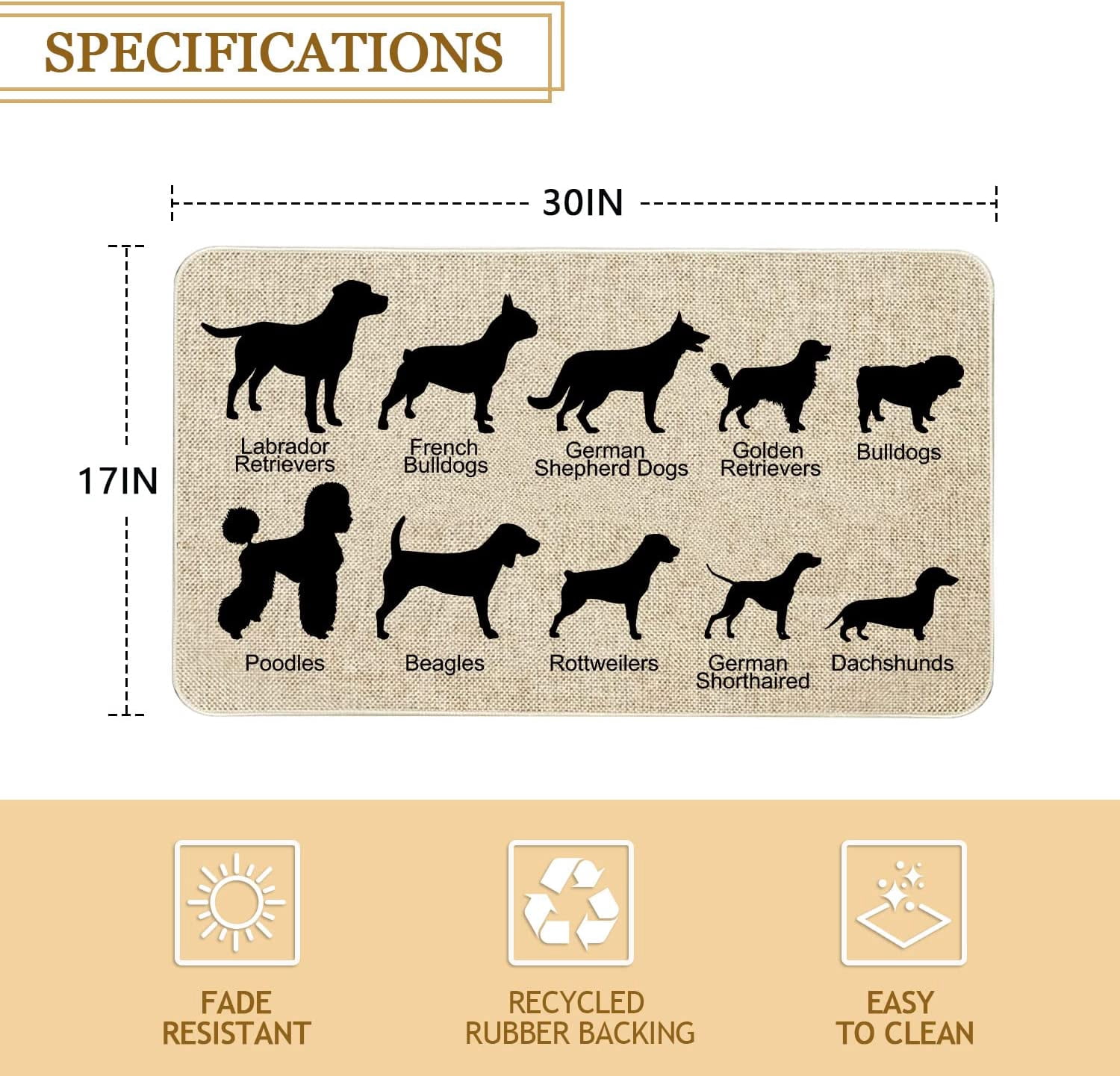 Dog Front Door Mat 30 X 17 Inch Funny Dog Doormat Indoor Outdoor Entrance Linen Floor Mat Non Slip Rubber Dog Welcome Mats Farmhouse Decor Gifts