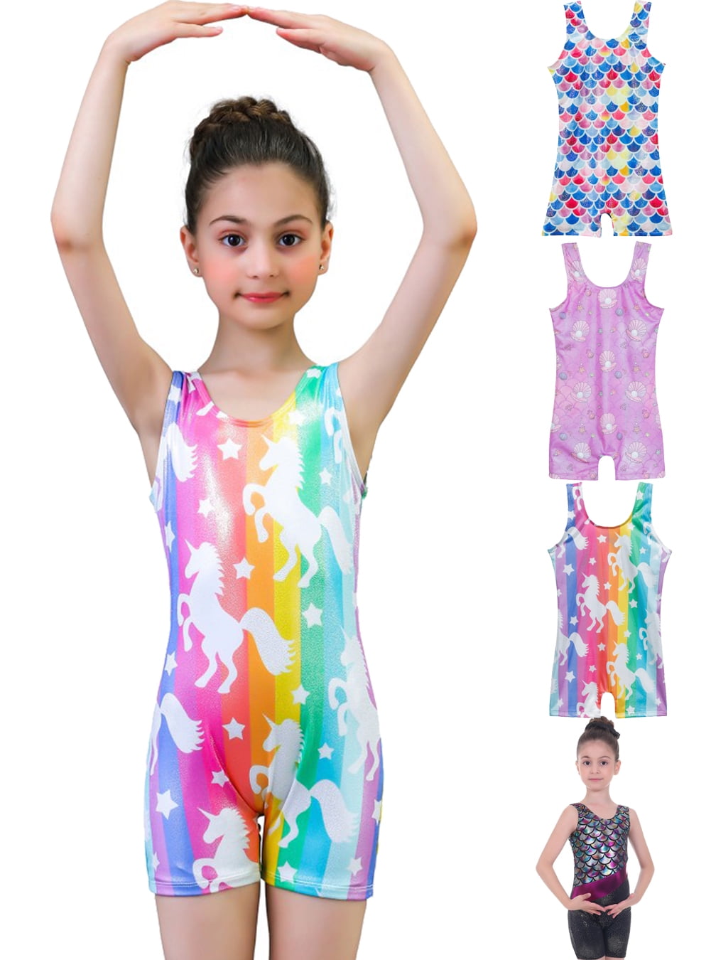 SILVERCELL Girls Gymnastics Leotards Kids Activewear Biketard Ballet