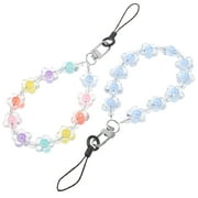 2pcs Cell Phone Charms Beaded Phone Straps Aesthetic Hands-free Wristlet Bracelets