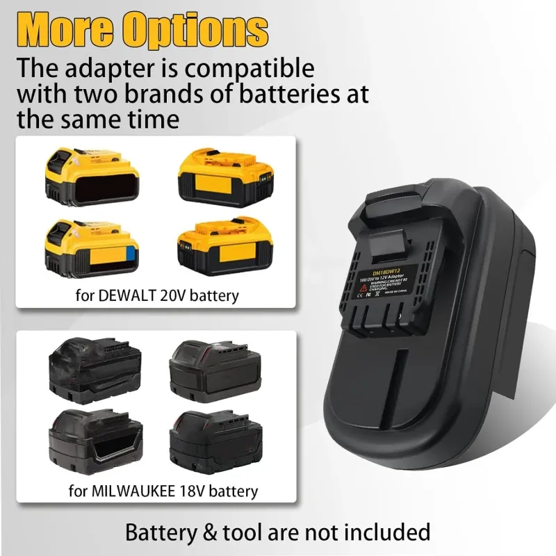 DM18DW12 Battery Adapter for De*walt/Mil*wau*kee 18V 20V Li-ion Battery Convert to for De*walt 12V Power Tools Electric Drill Use