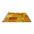 thumbnail image 2 of Ahgly Company Machine Washable Indoor Rectangle Patchwork Yellow Transitional Area Rugs, 2' x 5', 2 of 4