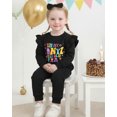 thumbnail image 3 of Baby Girl Clothes 12 Months Girls First Birthday Outfit 1 Year Old Girl Birthday Long Sleeve Sweatshirt Top Pants Set for Baby Girl Gift Black, 3 of 6