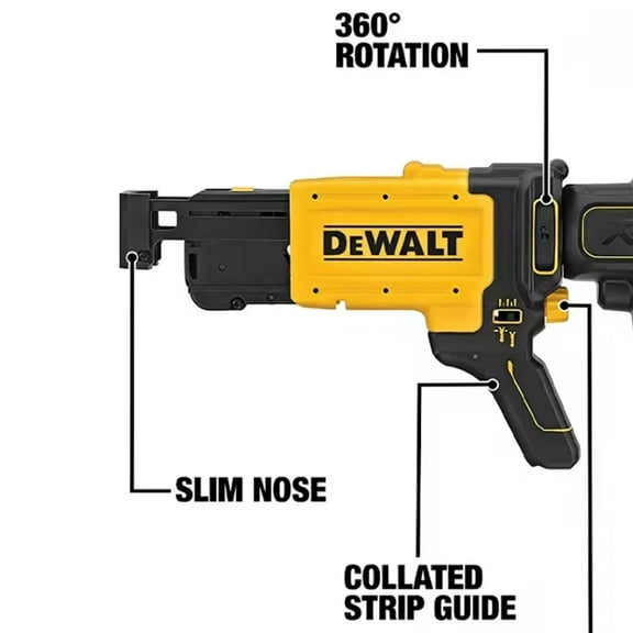 Collated Drywall Screw Gun Attachment For Tight Corners Removable Easy Clean Rotatable Tool Accessories