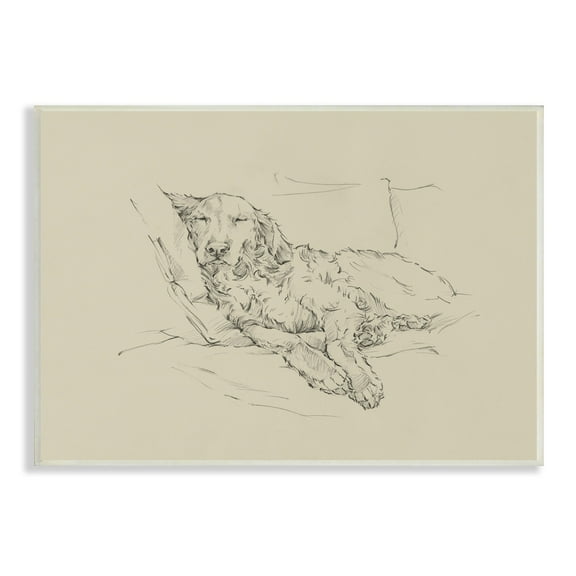 Stupell Industries Peaceful Resting Labrador Dog Pencil Sketch Drawing Drawing Print Unframed Art Print Wall Art, Design by Ethan Harper