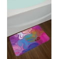 thumbnail image 2 of Abstract Bath Mat, Motley Wave Pattern with Hand-drawn Doodle Style Swirled Curly Lines Colorful, Plush Bathroom Decor Mat with Non Slip Backing, 29.5" X 17.5", Multicolor, by Ambesonne, 2 of 2
