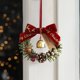 thumbnail image 4 of Adornos navideños, 1 colgante navideño con forma de campana y flor para puerta, con forma de piña y piña, para decorar el árbol de Navidad., 4 of 6