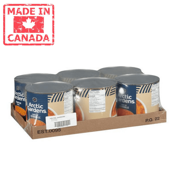 Arctic Gardens Purée de Citrouille Solide 2.84L/96 oz (6/caisse) - Fabriqué au Canada