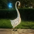 thumbnail image 4 of Wrought Iron Animal Painted Peacock Garden Statues With Solar Lights For Courtyard Balcony Decor, 4 of 13