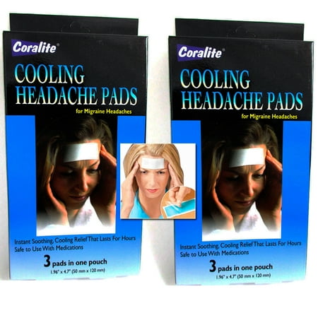 6 Pc Cooling Migraine Headache Pads Soothing Pain Relief Therapy Coralite New