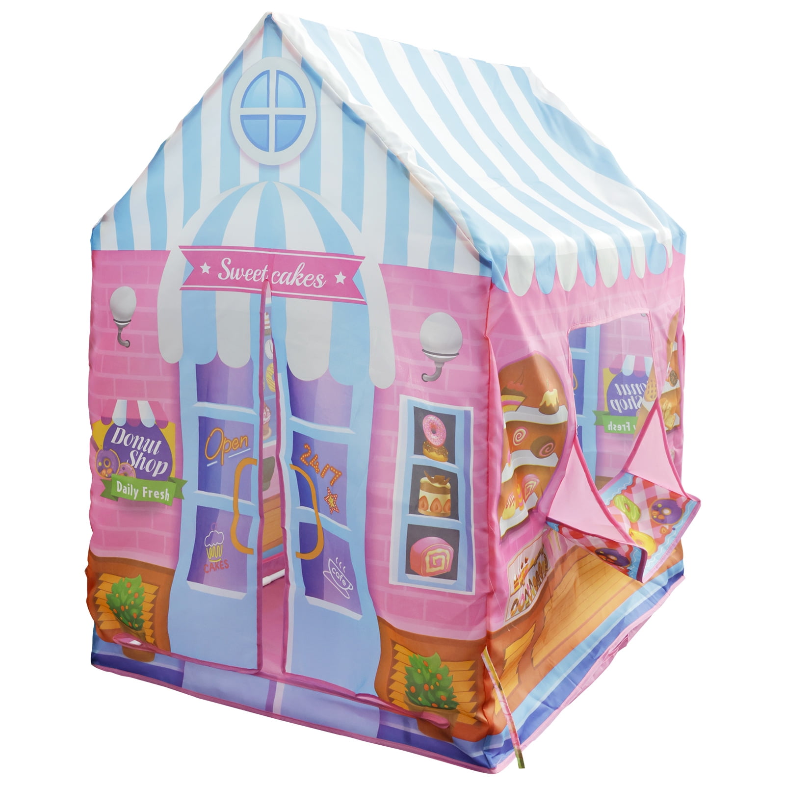 Kids Playhouse with Roll-up Door Colorful Cute Playhouse Tent