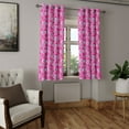 thumbnail image 2 of Ambesonne Feminine Grommet Curtain, Crown Pattern Flower, 50" x 54", Fuchsia, 2 of 6
