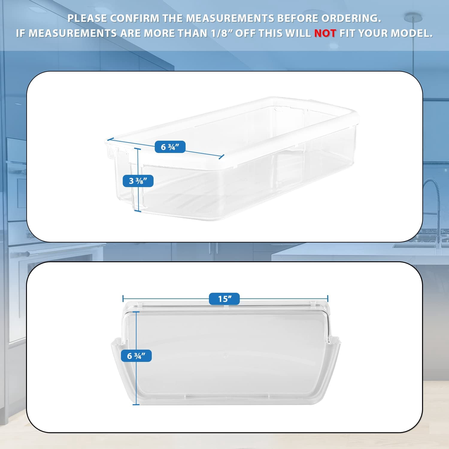 UPGRADED Lifetime Appliance 2 x Ultra Durable W10321304 Door Shelf Bin Compatible with Whirlpool Refrigerator - WPW10321304