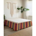 thumbnail image 2 of Mexican Stripes Bed Skirt Rainbow Colorful Stripes Gradient Bed Skirts California King Size 18 Inch Drop, Wrap Around Dust Ruffle&nbsp;Bedskirt with Adjustable Elastic Belt for Queen Size Beds, 2 of 7