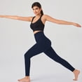 thumbnail image 5 of SHAPECQB Leggings for Womens High Waist Workout Leggings Pockets Tummy Control Butt Lift Yoga Pants with No Front Seam Navy Blue M, 5 of 10
