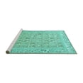 thumbnail image 2 of Ahgly Company Machine Washable Indoor Square Animal Turquoise Blue Traditional Area Rugs, 4' Square, 2 of 4