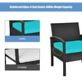 thumbnail image 6 of YYAo Sofa Couch Conversation Sets, Outdoor Bistro Set, 3 Piece Outdoor Wicker Sofa Set, Outdoor Patio Chairs with Removable Cushions and Coffee Table, Sectional Wicker Loveseat Sofa(Turquoise), 6 of 8