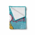 thumbnail image 2 of Wine Soft Flannel Fleece Throw Blanket, Ladies It's Wine O'Clock Woman Drinking Portrait Cheers Retro Design, Cozy Plush for Indoor and Outdoor Use, 50" x 70", Magenta Blue Yellow, by Ambesonne, 2 of 6