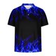 thumbnail image 3 of Camisetas de Manga Corta de los Hombres Casual Gradiente Solapa Botón Arriba Camiseta, Top Ligero para el Hogar, Uso Diario Y Cómodo, 3 of 5