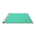 thumbnail image 2 of Ahgly Company Machine Washable Indoor Square Solid Turquoise Blue Modern Area Rugs, 4' Square, 2 of 4