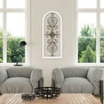 thumbnail image 4 of Sintosin Metal Wall Decor 13x32 Inch, Farmhouse Wrought Iron Scroll Art with White Distressed Wood Frame, Rustic Home Accent for Living Room, Bedroom, Kitchen Entryway, 4 of 7