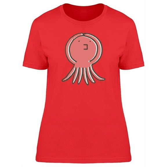 Cute Octopus Doodle Cartoon T-Shirt Women -Image by Shutterstock, Female Medium