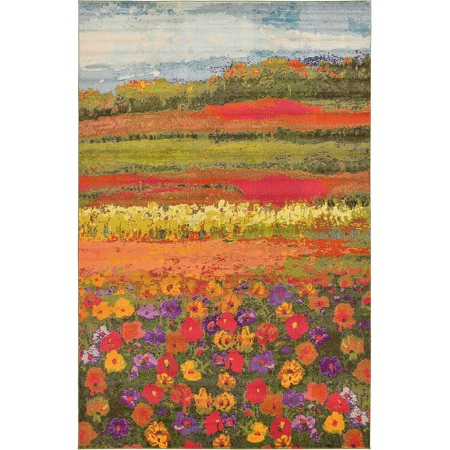 Unique Loom Tapis de Terrain Moderne Estrella 10' 6 x 16' 5 Rectangle Multi/vert