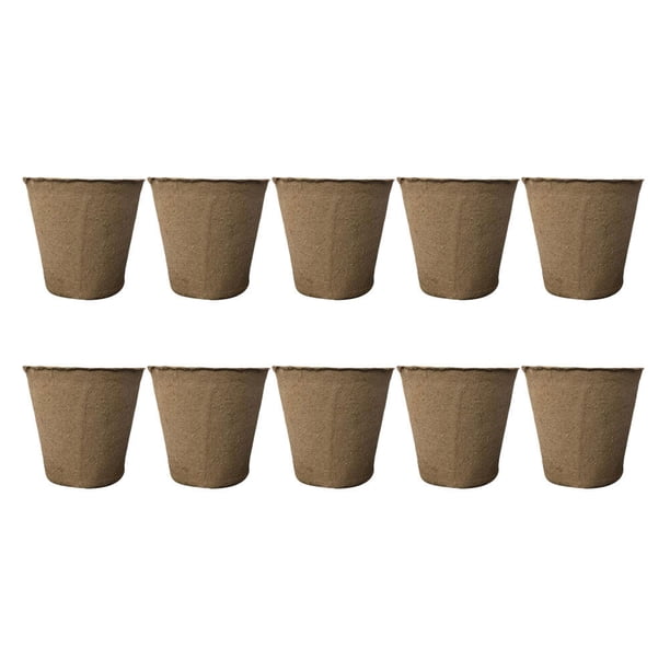 FELTECHELECTR Kit de 10 macetas de turba para flores de 6 x 6 cm, bandeja de inicio, biodegradables y ecológicas, para jardinería.