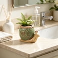 thumbnail image 6 of Cute Green Ceramic Snail Succulents Planter Pot with Drainage Hole, 3.6x2.6 in Miniature Cartoon Animal Desktop Decor Flowerpot Vase A, 6 of 6