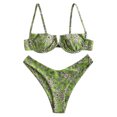 thumbnail image 2 of BONIXOOM Tankini Swimsuits For Women Wire-Free No Closure Printed Bikinis Bikini Summer Swimwears on Clearance Green Size 6, 2 of 9