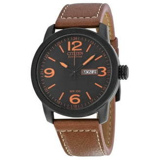 CITIZEN Eco-Drive チャンドラーBM6838-09X逆輸入 Citizen Men's Chandler Eco-Drive Watch, Green Dial, Brown Leather