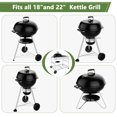 thumbnail image 3 of Walsunny Outdoor Grill Prep Table Cart for Weber 22"&18" Kettle, Universal Grill Table Stand Cart for Performer, Master-Touch, JumboJoe Charcoal Grills with Sliding Lid Rack, Lockable Wheels, 3 of 7