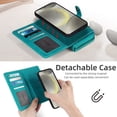 thumbnail image 5 of ShieldFlex Wallet Case Compatible with Samsung Galaxy S25 5G, 13-Card Holder Soft PU Leather Crossbody Wallet Zipper Pocket Magnetic Detachable Phone Cover Fit for Galaxy S25,Blue (3 IN 1), 5 of 8