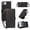 Black, variant on For iPhone 16 RFID Blocking Wallet Case, Magnetic Flip Cover Card Holder & Bills Slot, Soft PU Leather With Detachable Shoulder Strap And Wrist Strap,Black,For iPhone 16
